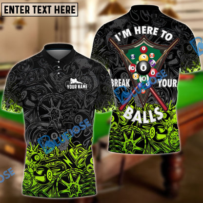 Frenzidea Billiards Ball 8 Mechanic Skull Break Your Ball Personalized Name Unisex Shirt ( 4 Colors )