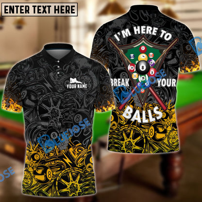 Frenzidea Billiards Ball 8 Mechanic Skull Break Your Ball Personalized Name Unisex Shirt ( 4 Colors )