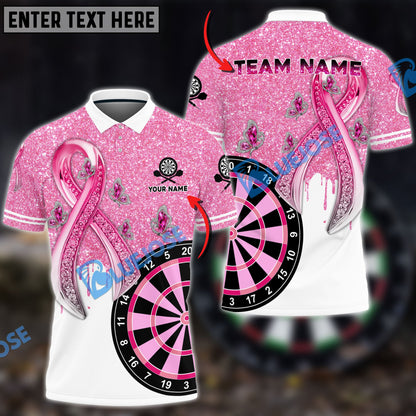 Frenzidea Darts Breast Cancer Personalized Name, Team Name 3D Shirt