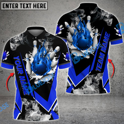 frenzideas Bowling And Pins Flame Declare War Customized Name 3D Shirt (5 Colors)