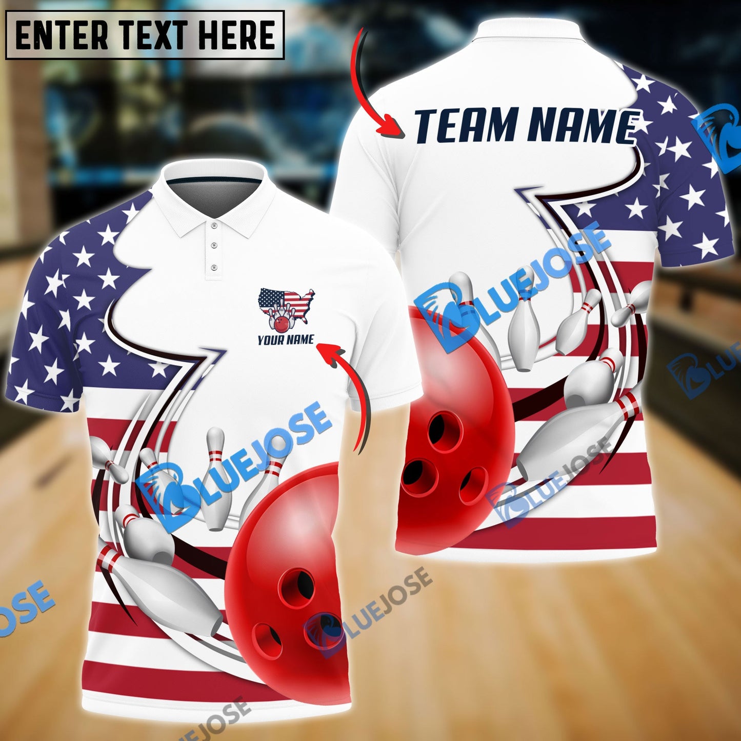 frenzidea Bowling And Pins American Curve Strike Customized Name 3D Shirt (4 Colors)
