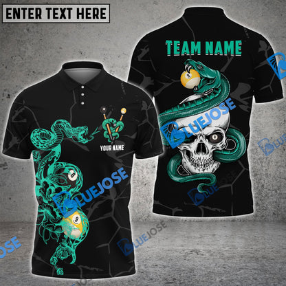 frenzidea Billiards Ball 8 And 9 Snake Skull Personalized Name, Team Name Unisex Shirt ( 4 Colors )