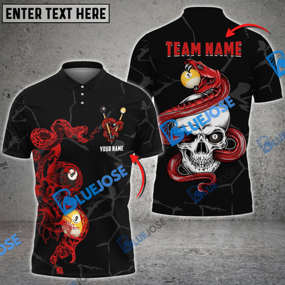 frenzidea Billiards Ball 8 And 9 Snake Skull Personalized Name, Team Name Unisex Shirt ( 4 Colors )