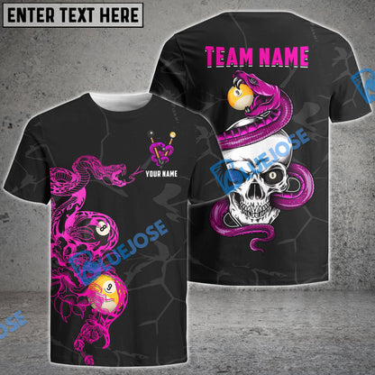 frenzidea Billiards Ball 8 And 9 Snake Skull Personalized Name, Team Name Unisex Shirt ( 4 Colors )