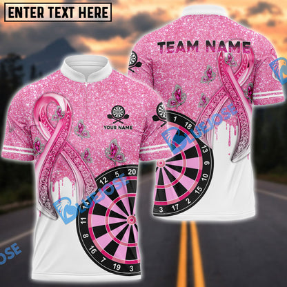 Frenzidea Darts Breast Cancer Personalized Name, Team Name 3D Shirt