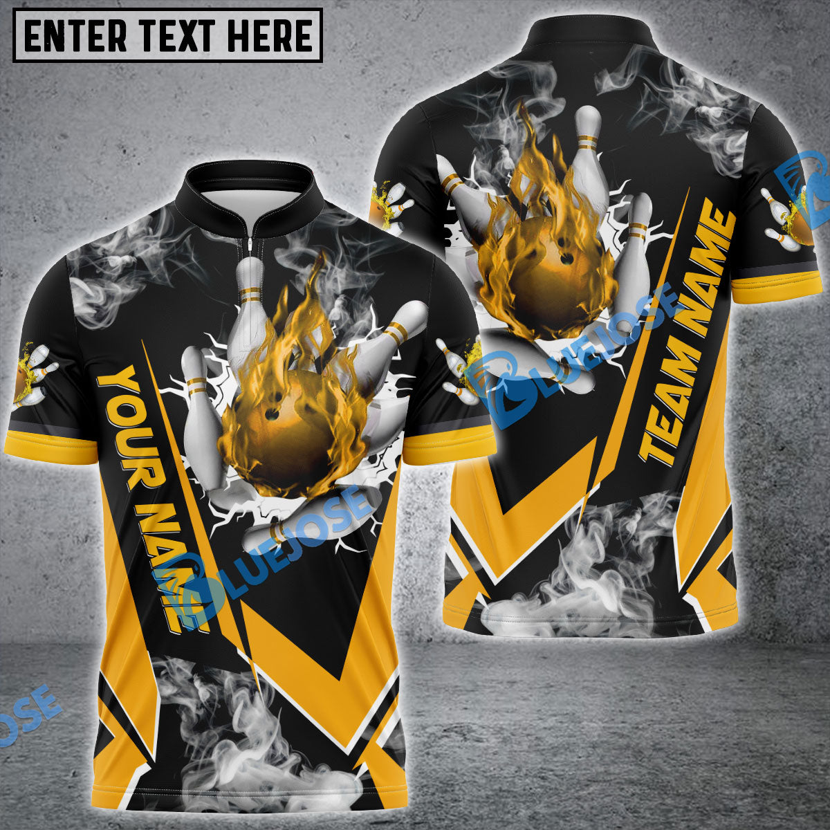 frenzideas Bowling And Pins Flame Declare War Customized Name 3D Shirt (5 Colors)