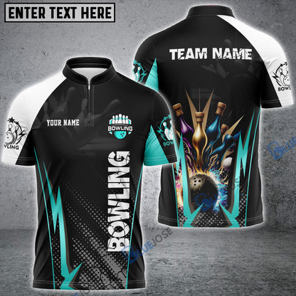 frenzidea Bowling And Pins The Fury Of Thunder Customized Name 3D Shirt (4 Colors)