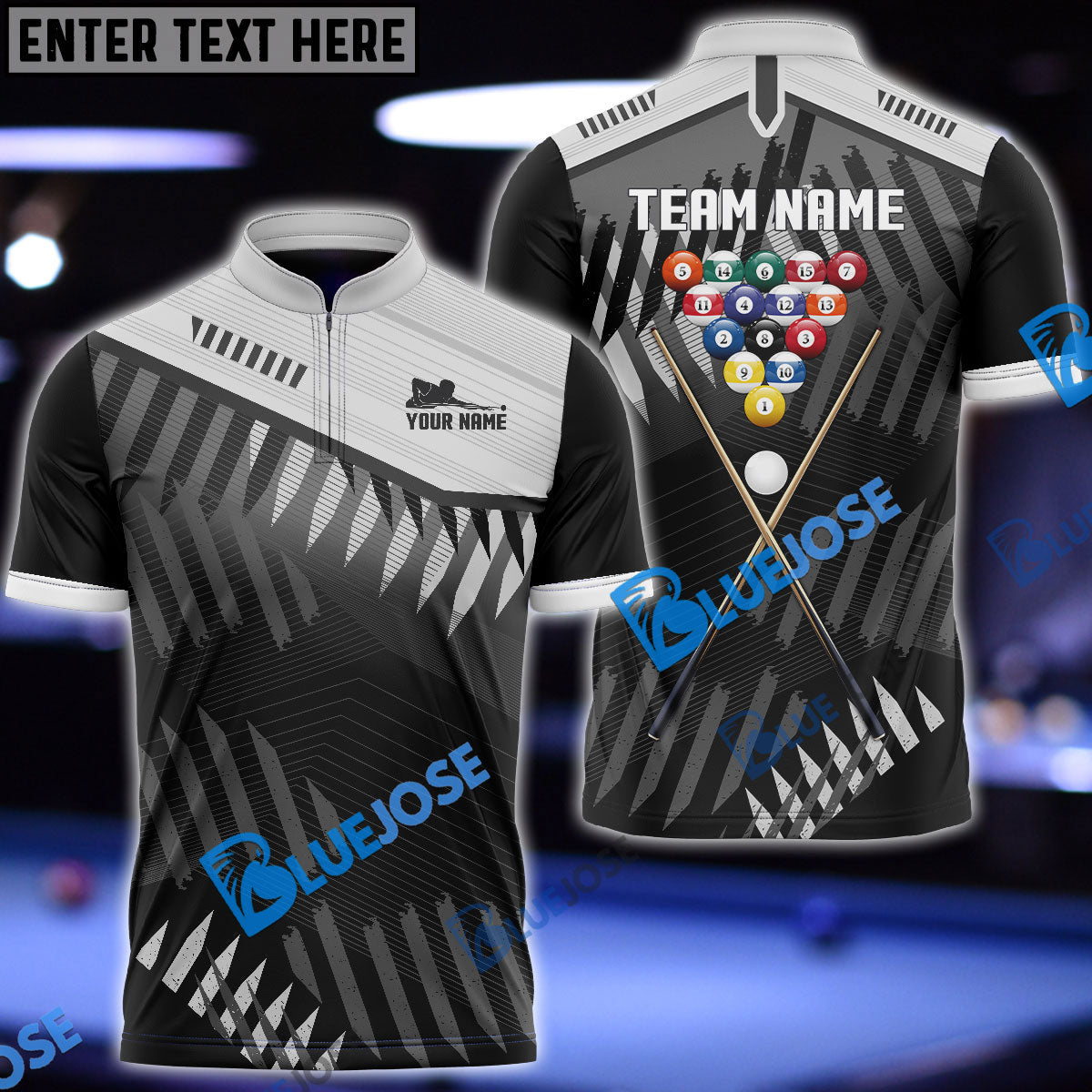 frenzidea Billiards Ball 8 Sport Tournament 2 Personalized Name, Team Name Unisex Shirt ( 6 Colors )