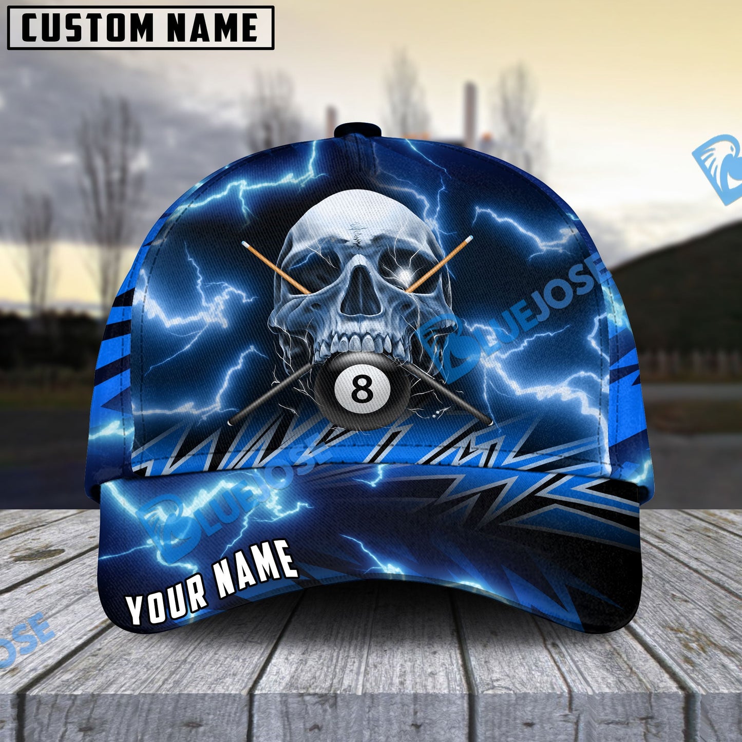 Frenzidea Deadly Thunder Skull Personalized Name Cap ( 6 colors)