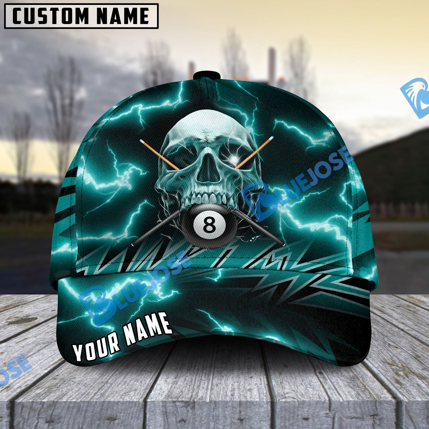 Frenzidea Deadly Thunder Skull Personalized Name Cap ( 6 colors)