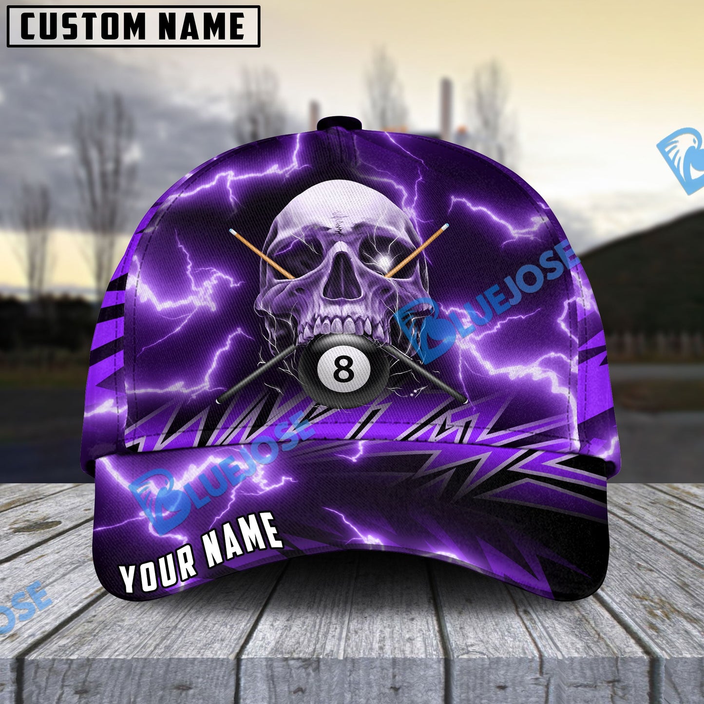 Frenzidea Deadly Thunder Skull Personalized Name Cap ( 6 colors)