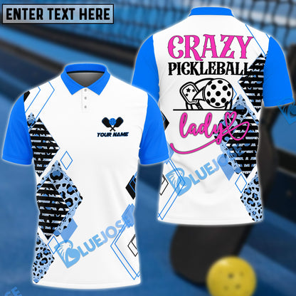 Frenzidea Pickleball Crazy Lady Personalized Name Unisex Shirt