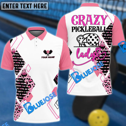 Frenzidea Pickleball Crazy Lady Personalized Name Unisex Shirt