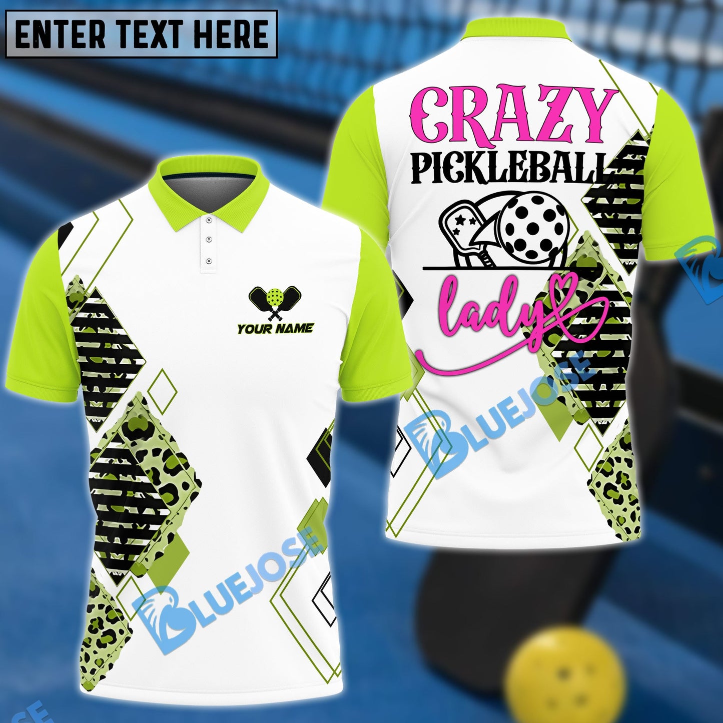 Frenzidea Pickleball Crazy Lady 2 Personalized Name Unisex Shirt