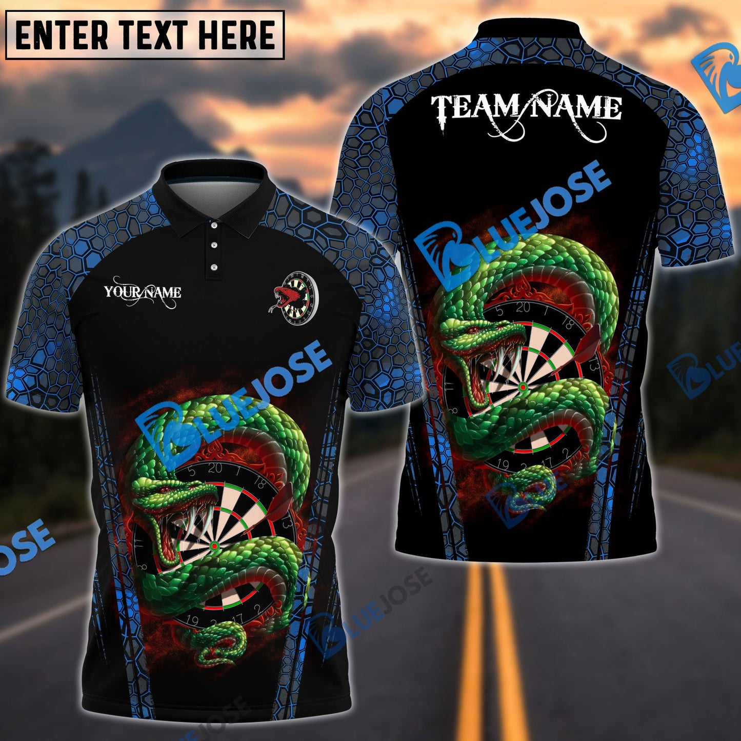 frenzidea Darts Snake Personalized Name, Team Name 3D Shirt (4 Colors)