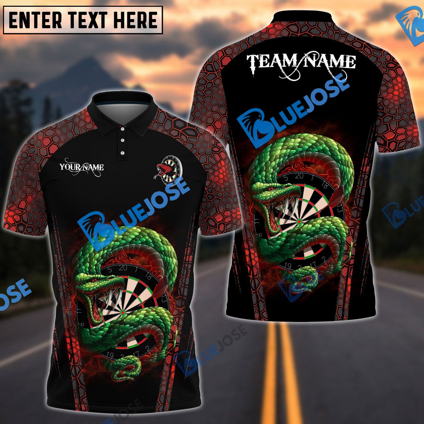 frenzidea Darts Snake Personalized Name, Team Name 3D Shirt (4 Colors)