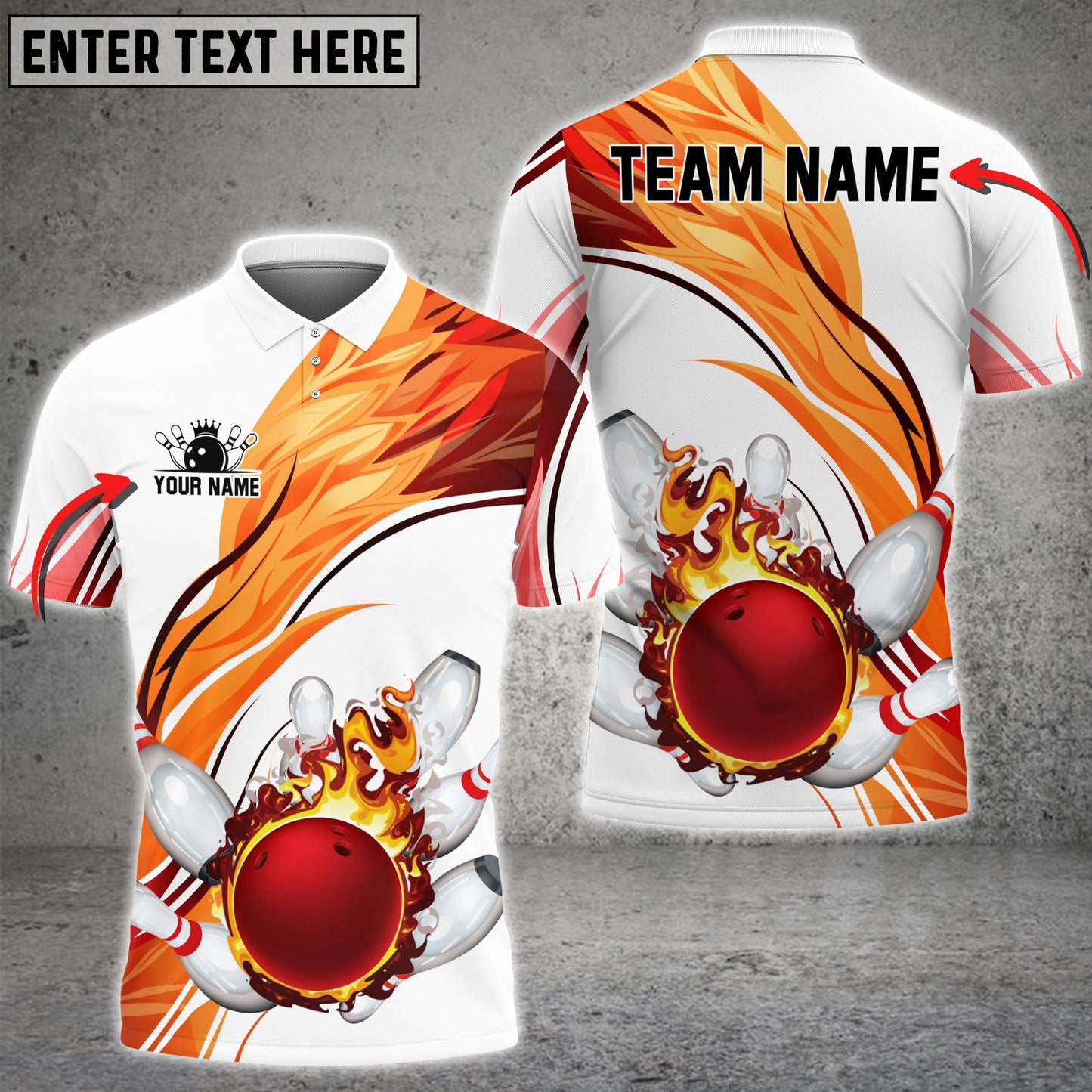 frenzidea Bowling And Pins Eternal Flame Customized Name 3D Shirt (4 Colors)