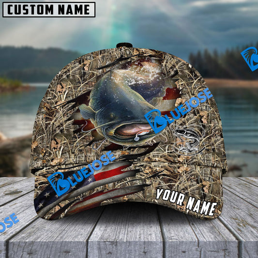 Frenzidea Personalized Catfish Premium Crack Camo Fishing Classic Cap
