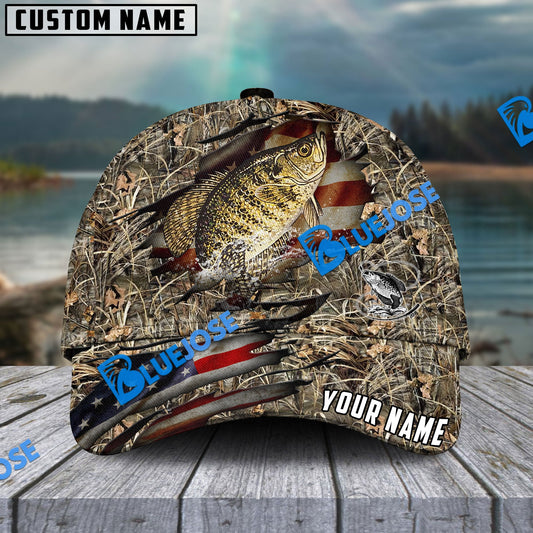 Frenzidea Personalized Crappie Premium Crack Camo Fishing Classic Cap