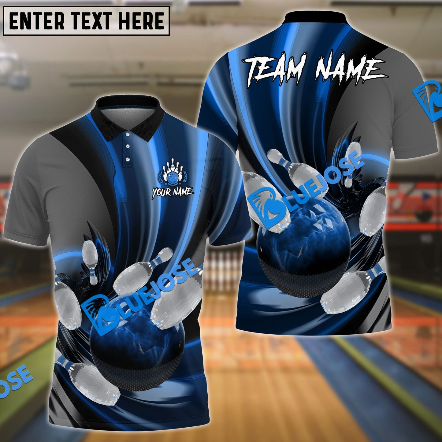 Frenzideas Bowling And Pins Glass Way Multicolor Customized Name 3D Shirt ( 4 Colors )
