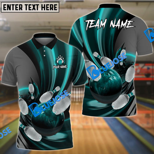 Frenzideas Bowling And Pins Glass Way Multicolor Customized Name 3D Shirt ( 4 Colors )