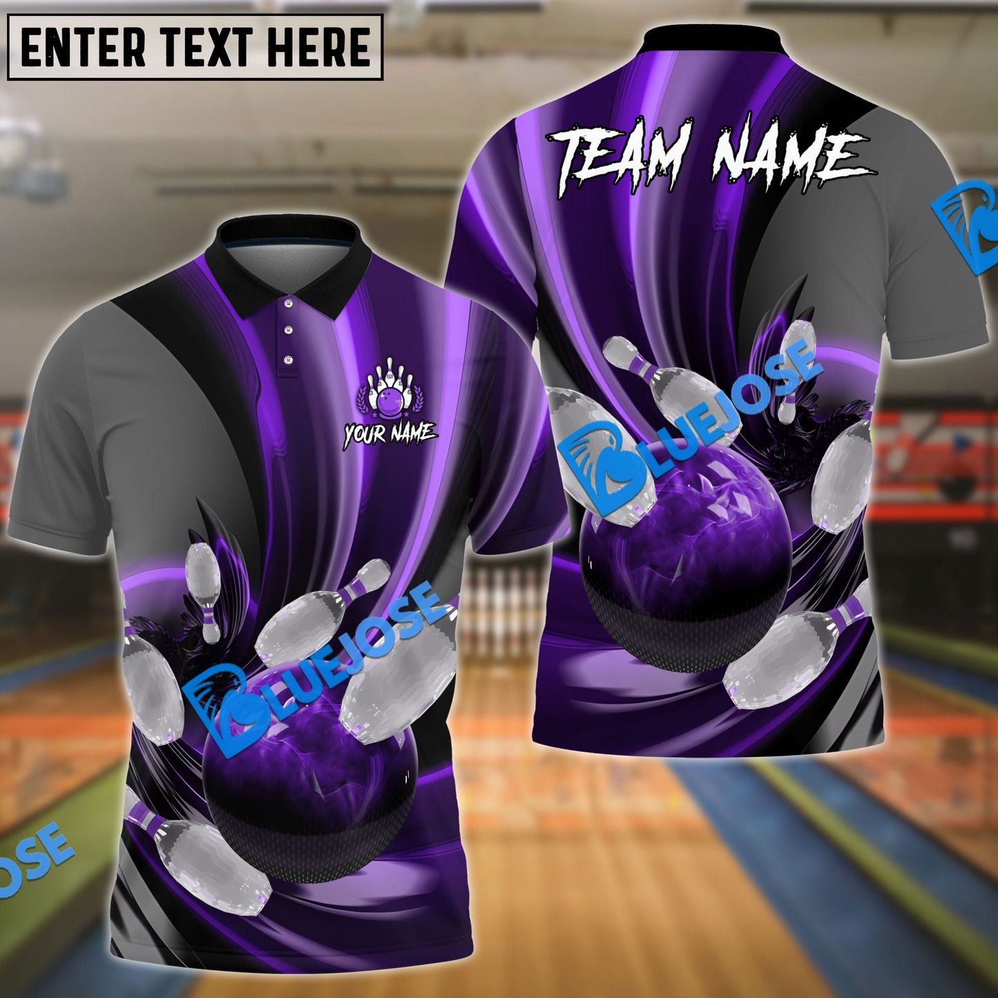 Frenzideas Bowling And Pins Glass Way Multicolor Customized Name 3D Shirt ( 4 Colors )