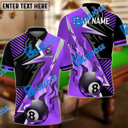 Frenzidea Billiards Ball 8 Blazing Strike Personalized Name, Team Name Unisex Shirt ( 6 Colors )