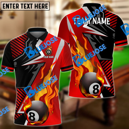 Frenzidea Billiards Ball 8 Blazing Strike Personalized Name, Team Name Unisex Shirt ( 6 Colors )