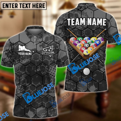 Frenzidea Billiards Ball 8 Grunge Hexagon Personalized Name, Team Name Unisex Shirt ( 6 Colors )