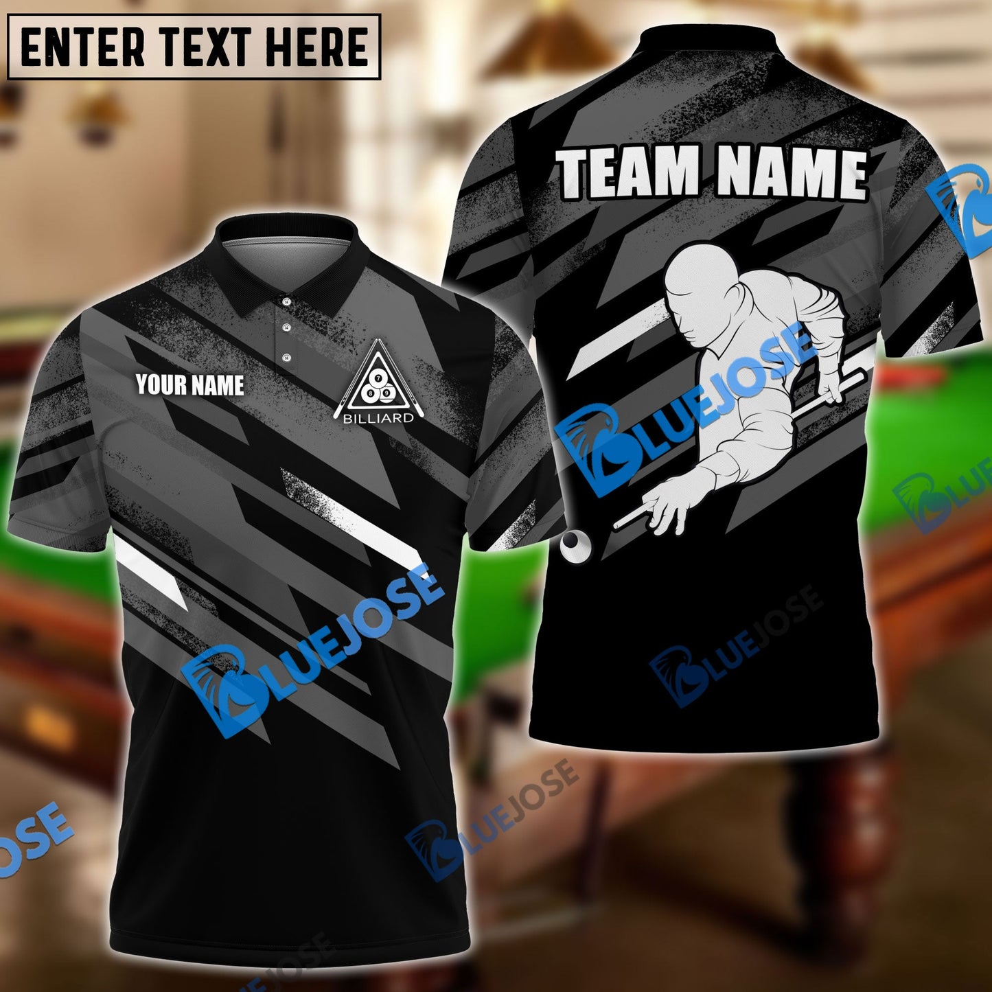 Frenzidea Billiards Pro Player Personalized Name, Team Name Unisex Shirt ( 4 Colors )