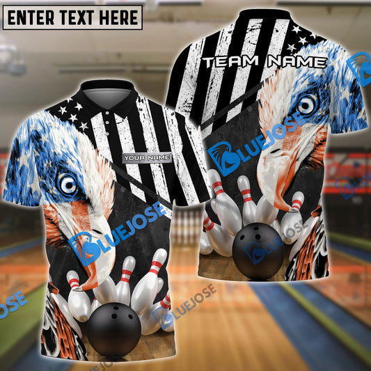 frenzideas Bowling American Eagle 2 Customized Name, Team Name 3D Shirt