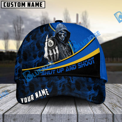 Frenzidea Billiards Ball 8 Hooded Skull Personalized Name Cap (4 Colors)