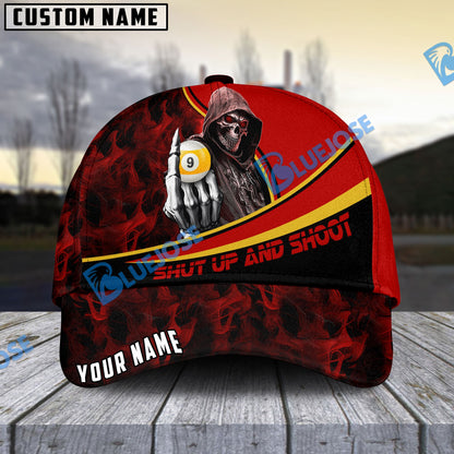 Frenzidea Billiards Ball 9 Hooded Skull Personalized Name Cap (4 Colors)