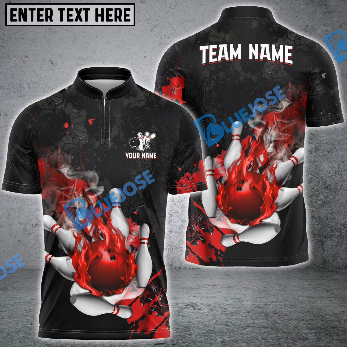 frenzidea Bowling And Pins Fire And Blood Customized Name 3D Shirt (4 Colors)