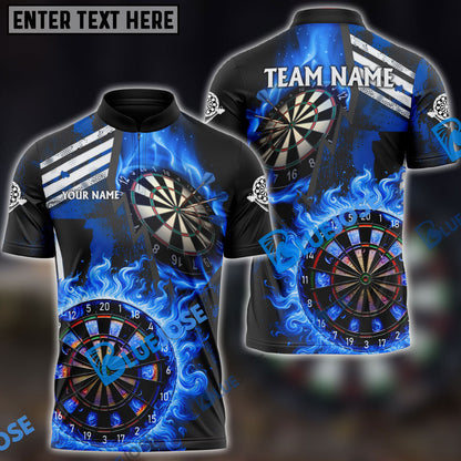 Frenzidea Darts Wall Of Flame War Personalized Name, Team Name 3D Shirt ( 5 Colors)