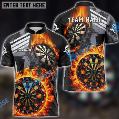 Frenzidea Darts Wall Of Flame War Personalized Name, Team Name 3D Shirt ( 5 Colors)