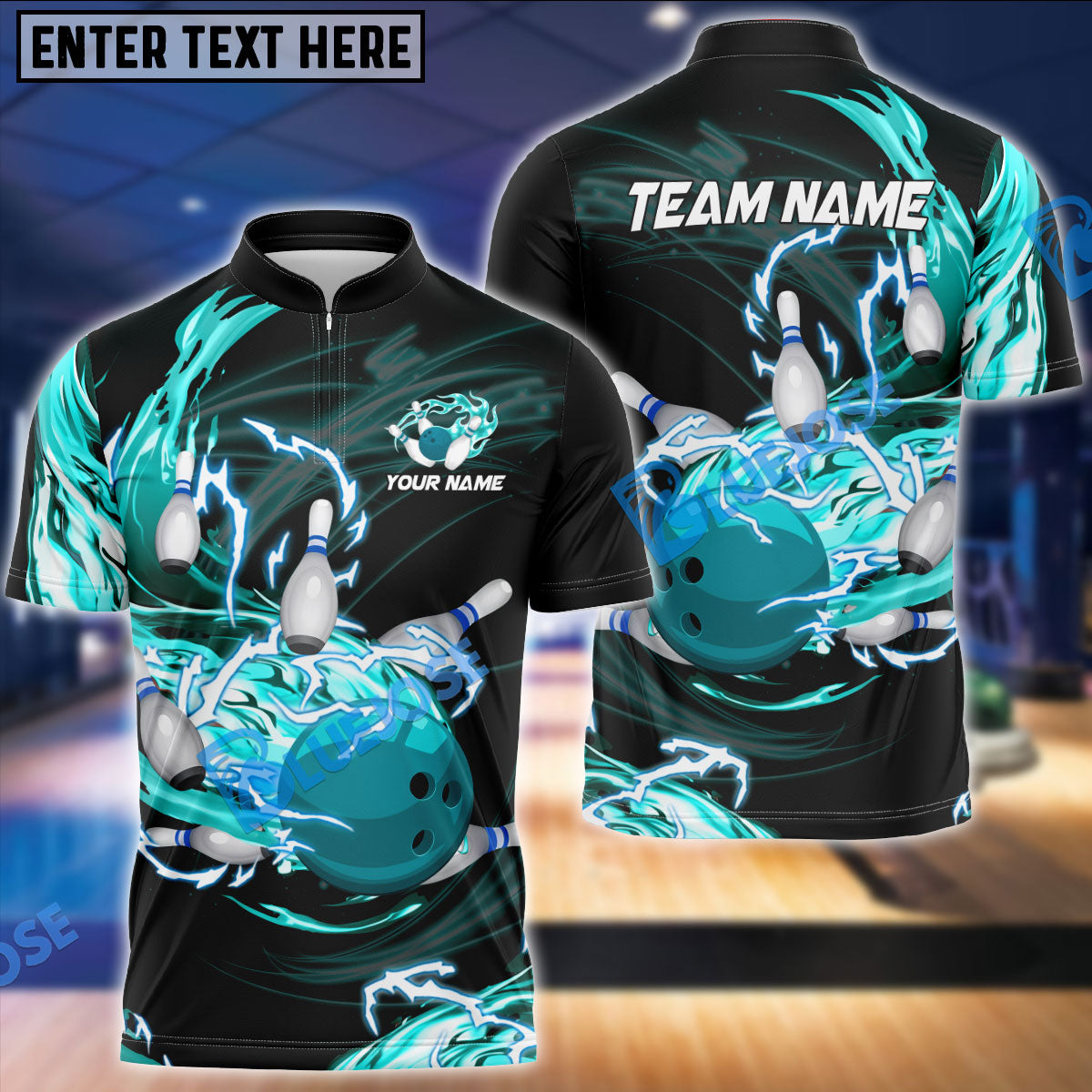 Frenzidea Bowling And Pins Breath Of Thunder Flame Customized Name 3D Shirt (4 Colors)