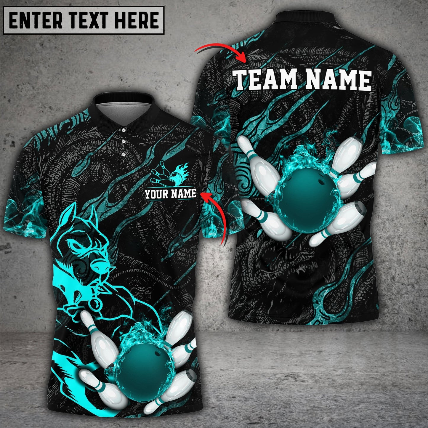 frenzidea Bowling And Pins Pitbull The Guardian Customized Name 3D Shirt (4 Colors)