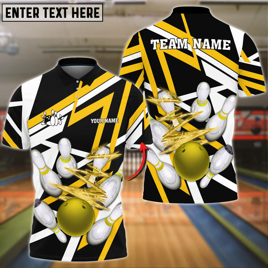 frenzidea Bowling And Pins 10000 Volt Throw Customized Name 3D Shirt (4 Colors)