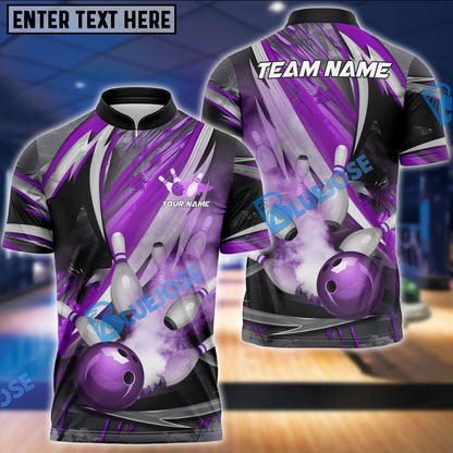 Frenzideas Bowling And Pins Dejavu Drift Multicolor Customized Name 3D Shirt ( 4 Colors )