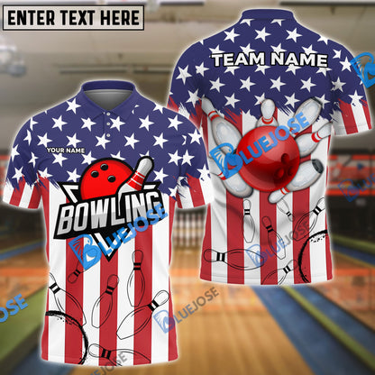 frenzideas Bowling And Pins Sport Customized Name 3D Shirt ( 6 Colors)