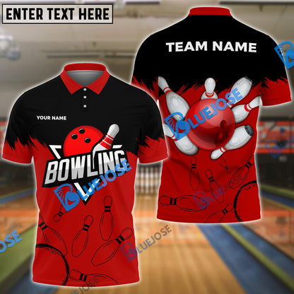 frenzideas Bowling And Pins Sport Customized Name 3D Shirt ( 6 Colors)