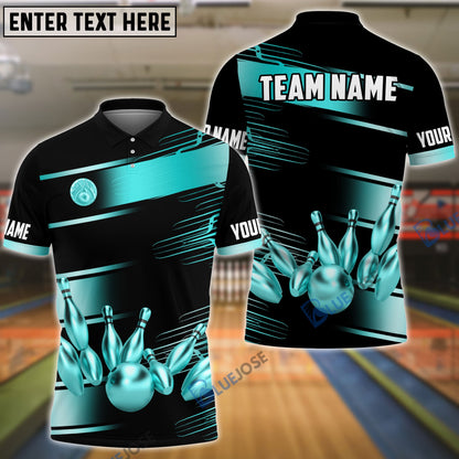 frenzidea Bowling And Pins Golden Time Customized Name 3D Shirt (4 Colors)