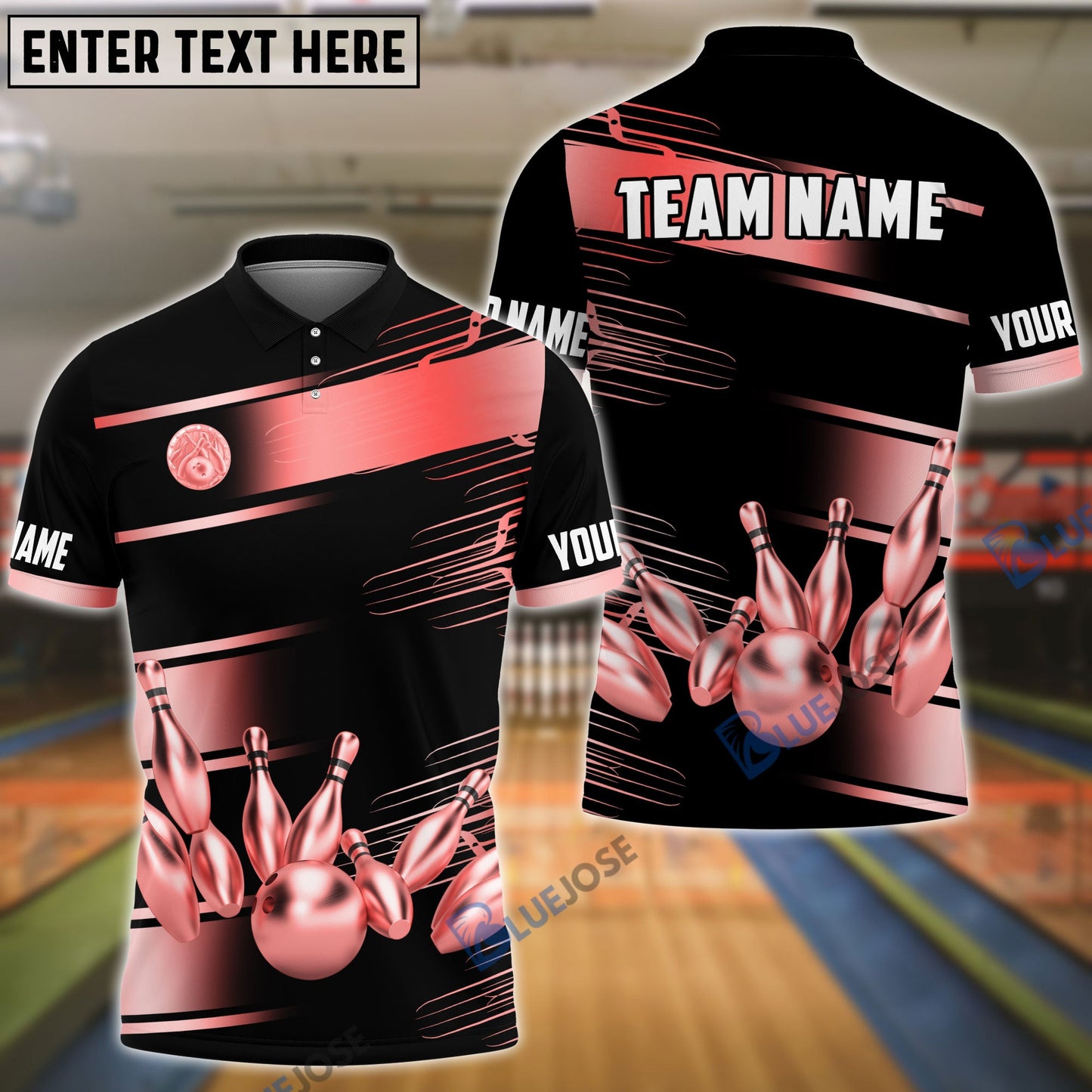 frenzidea Bowling And Pins Golden Time Customized Name 3D Shirt (4 Colors)