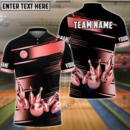 frenzidea Bowling And Pins Golden Time Customized Name 3D Shirt (4 Colors)