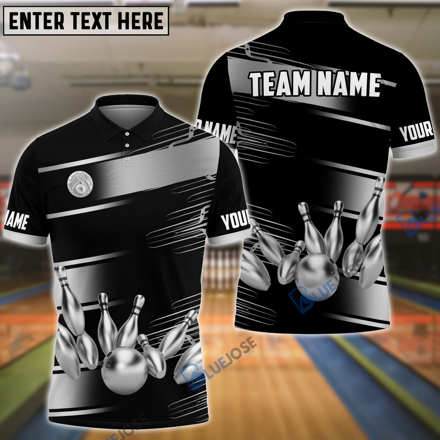 frenzidea Bowling And Pins Golden Time Customized Name 3D Shirt (4 Colors)