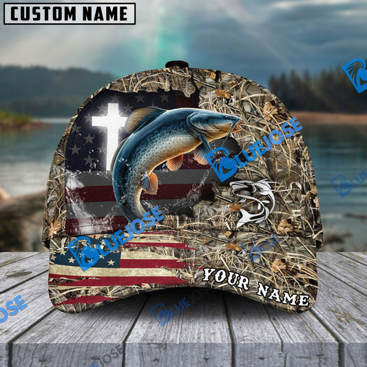 Frenzidea Personalized Catfish Cross Camo Fishing Classic Cap