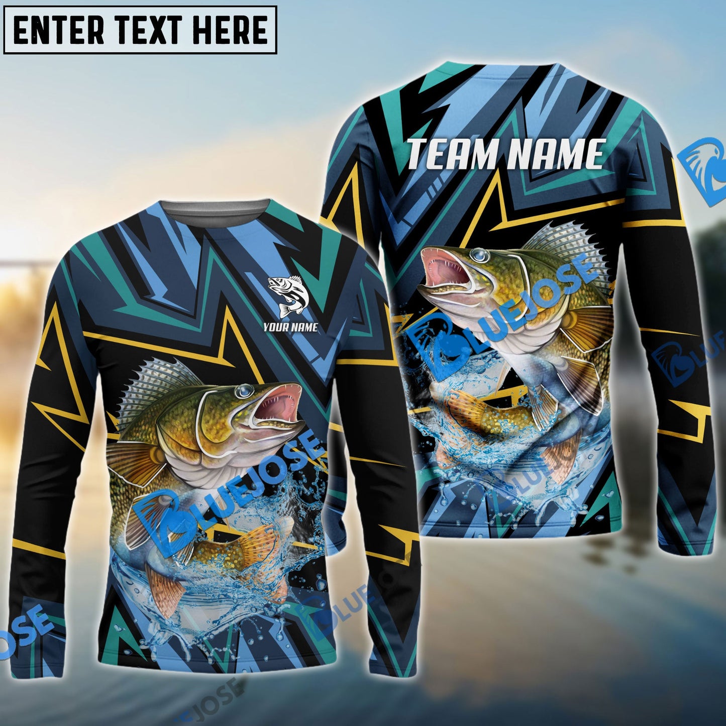 Frenzidea Fishing Lightning Pattern Sport Custom Name & Team Name 3D Shirts