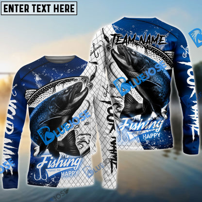 Frenzidea Trout Fishing Dark Blue Skin Sport Custom Name & Team Name 3D Shirts