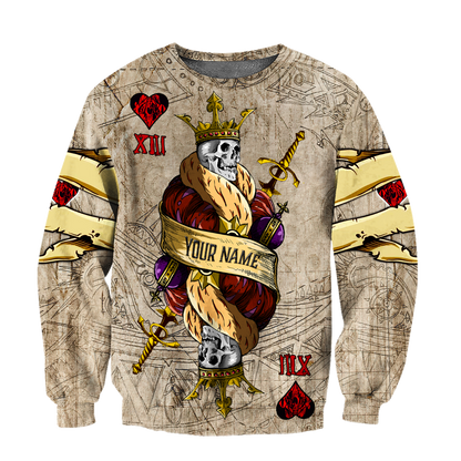 Frenzidea Customize Name Poker King Skull Polo Shirt